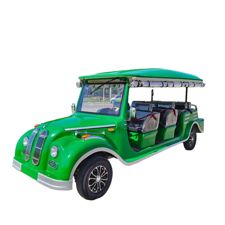 Classic Vintage Electric 8/11 Seats Steel Buggy Leisure Sightseeing Vehicle City Tour Resort Bus